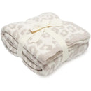 Leopard print knitted fleece blanket bedroom sofa throw