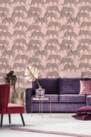 Leopards on a Pink Background Wallpaper