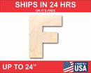 Unfinished Wood Block Letter F - Craft - up to 46" DIY
