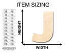 Unfinished Wood Block Letter J - Craft - up to 46" DIY