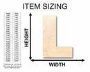 Unfinished Wood Block Letter L - Craft - up to 46" DIY