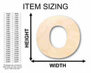 Unfinished Wood Block Letter O - Craft - up to 46" DIY