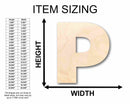 Unfinished Wood Block Letter P - Craft - up to 46" DIY