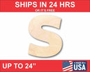 Unfinished Wood Block Letter S - Craft - up to 46" DIY