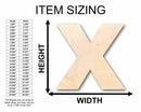 Unfinished Wood Block Letter X - Craft - up to 46" DIY