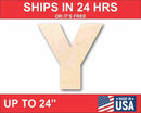 Unfinished Wood Block Letter Y - Craft - up to 46" DIY