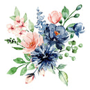 Dark Blue and Pink Flowers Wallpaper
