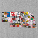 Nebraska License Plate Gray Long Sleeve Shirt