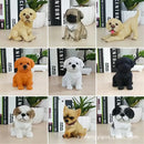 Lifelike black & white resin dog sculpture living room decor