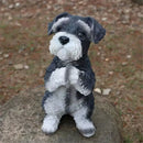 Lifelike black & white resin dog sculpture living room decor