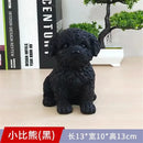 Lifelike black & white resin dog sculpture living room decor