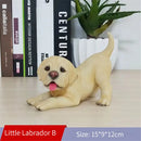 Lifelike black & white resin dog sculpture living room decor