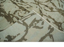 Light and Dark olive Modern Abstract 5x8 Hand Knotted Wool and Silk Area Rug