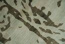 Light and Dark olive Modern Abstract 5x8 Hand Knotted Wool and Silk Area Rug