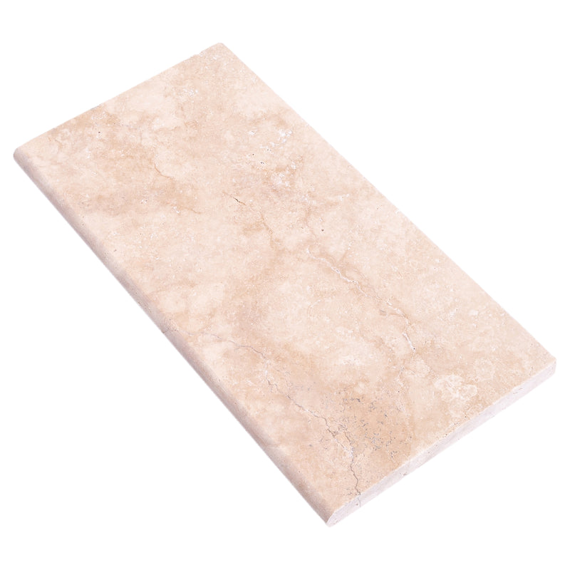 light antique travertine coping 12x24 tumbled angle view