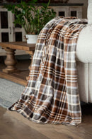 Light Autumn Plaid Plush Throw