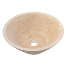 Light Beige Turkish Travertine Vessel Sink V-Shape 16x6 Handcrafted Honed Sandblasted