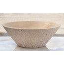 Light Beige Turkish Travertine Vessel Sink V-Shape 16x6 Handcrafted Honed Sandblasted