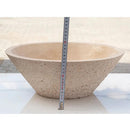 Light Beige Turkish Travertine Vessel Sink V-Shape 16x6 Handcrafted Honed Sandblasted