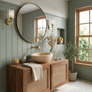 Light Beige Travertine Sloped Vessel Sink - 16"x16"x8" - Honed