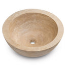 Light Beige Travertine Sloped Vessel Sink - 16"x16"x8" - Honed