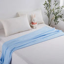 Light blue bamboo fiber summer quilt bedroom diamond grid blanket