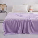 Light blue bamboo fiber summer quilt bedroom diamond grid blanket