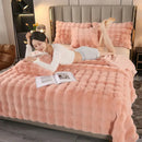 DecorBites™ Bubble Rabbit Velvet Blanket: Soft Plush Sofa Cover for All Seasons