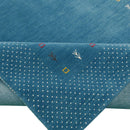 Light Blue Contemporary Gabbeh Border Design Hand Loomed Wool Area Rug