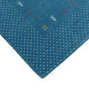 Light Blue Contemporary Gabbeh Border Design Hand Loomed Wool Area Rug