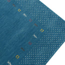 Light Blue Contemporary Gabbeh Border Design Hand Loomed Wool Area Rug