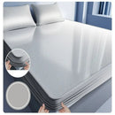 Light blue cooling jacquard fitted sheet bedroom mattress protector