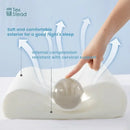Light blue cooling memory foam contour neck pillow bedroom support