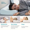 Light blue cooling memory foam contour neck pillow bedroom support