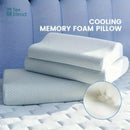 Light blue cooling memory foam contour neck pillow bedroom support