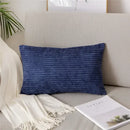 Light blue corduroy flocking pillow cover living room decor
