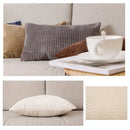 Light blue corduroy flocking pillow cover living room decor