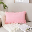 Light blue corduroy flocking pillow cover living room decor