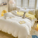 DecorBites™ Cartoon Embroidery 100% Cotton Bedding Set King Queen Bedclothes