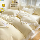 DecorBites™ Cartoon Embroidery 100% Cotton Bedding Set King Queen Bedclothes