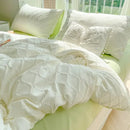Light blue diamond grid jacquard bedding sets for bedroom comfort