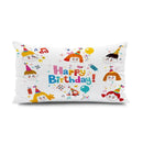 Light blue dinosaur animal happy birthday pillowcase bedroom decor