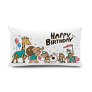 Light blue dinosaur animal happy birthday pillowcase bedroom decor