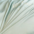 Light blue embroidered egyptian cotton bedding sets bedroom satin luxe