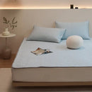 Light blue & gray ice bean bed sheet set bedroom cooling sleep mat