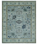Light Blue Hand knotted Traditional Oushak Multi Size wool Area Rug