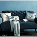 Light blue heron embroidered silk throw pillow cover living room