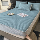 Light blue hexagonal ice silk cooling bed mat set bedroom mattress pad