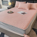 Light blue hexagonal ice silk cooling bed mat set bedroom mattress pad