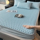 Light blue hexagonal ice silk cooling bed mat set bedroom mattress pad